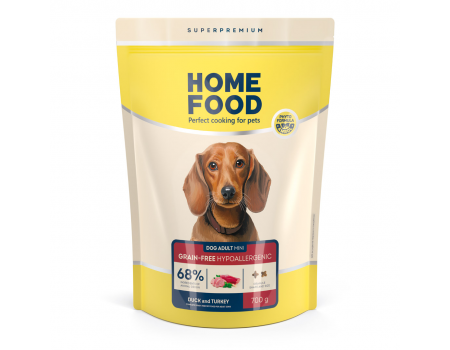 Home Food Корм DOG ADULT MINI Беззерновий гіпоалергенний Качка та індичка (0,7 кг)