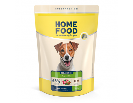 Home Food Корм DOG ADULT MINI Для активних собак і юніорів «Ягнятина з рисом» (0,7 кг)