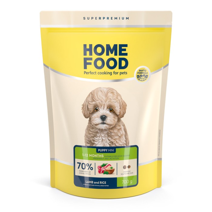Home Food Корм PUPPY MINI Ягнятина та рис (0,7 кг)