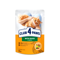 Влажный корм Club 4 Paws (Клуб 4 лапы) Premium, для взрослых кошек, с уткой в соусе, 85 г