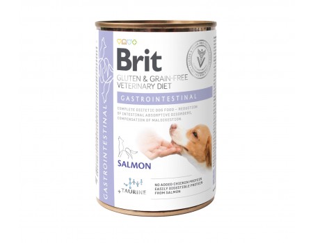 Влажный корм Brit GF VetDiets Gastrointestinal для собак, при проблемах с пищеварением, лосось и горошек, 400 г
