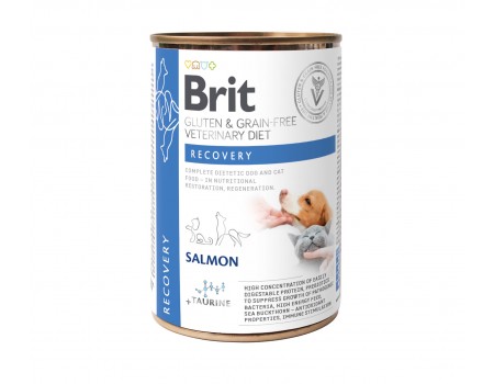 Влажный корм Brit GF VetDiets Recovery для собак и кошек, в период выздоровления, с лососем, 400 г