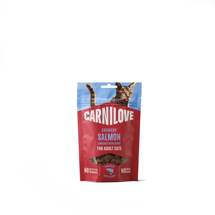 Ласощі Carnilove Crunchy Snack Salmon with Catnip для котів хрусткі лосось і котяча м'ята 50 г