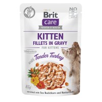 Влажный корм для котят Brit Care Kitten Fillets in Gravy Tender Turkey филе в соусе индейка, 85 г