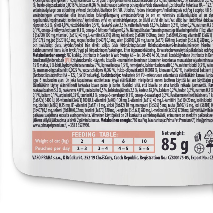 Корм влажный для кошек Brit GF VetDiet Renal с лососем, 12 x 85 г