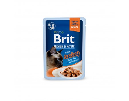 Корм вологий Brit Premium Delicate Fillets in Gravy Turkey для котів філе в соусі індичка 85 г