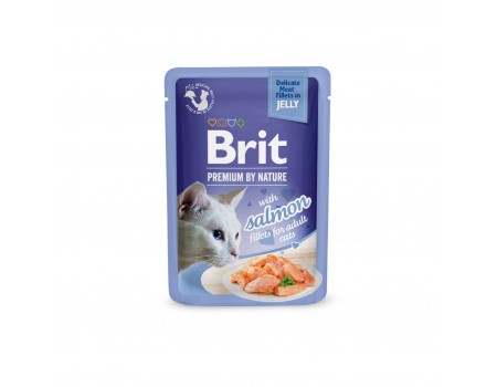 Корм вологий Brit Premium Delicate Fillets in Jelly Salmon для котів, філе в желе, лосось, 85 г 
