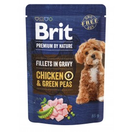 Корм влажный Brit Premium Fillets in Gravy Chicken & Green Peas для со..