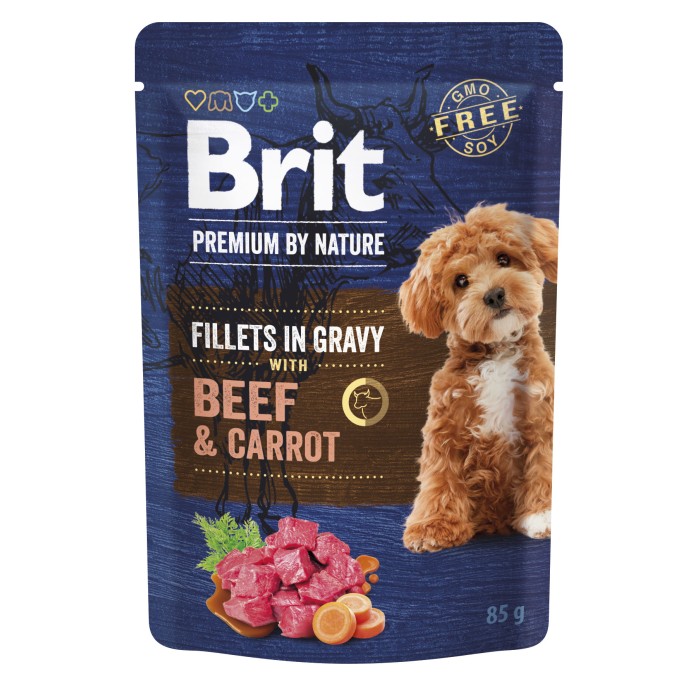 Корм влажный Brit Premium Fillets in Gravy Multipack для собак малых пород филе в соусе Мультипак 12 шт х 85 г