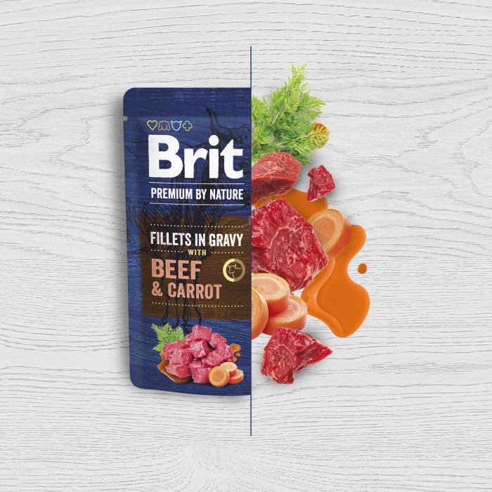Корм Brit Premium Fillets in Gravy Beef & Carrot для собак малих порід філе в соусі яловичина і морква 85 г 