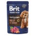 Корм влажный Brit Premium Fillets in Gravy Beef&Carrot для собак малых пород филе в соусе говядина и морковь 85 г