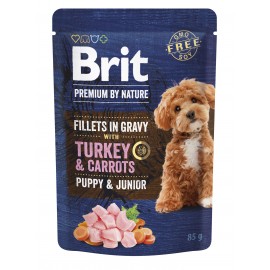 Корм влажный Brit Premium Fillets in Gravy Turkey & Carrots Puppy для ..