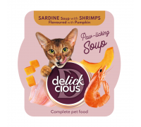 Повнораціонний корм для дорослих котів DELICKCIOUS, суп з сардини з кр..