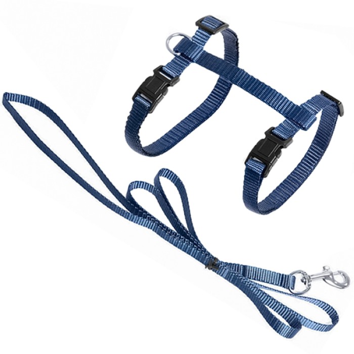 Flamingo Cat Harness and Leash Ziggi ФЛАМИНГО ЗИГГИ шлея и поводок для котов (серо-голубой)