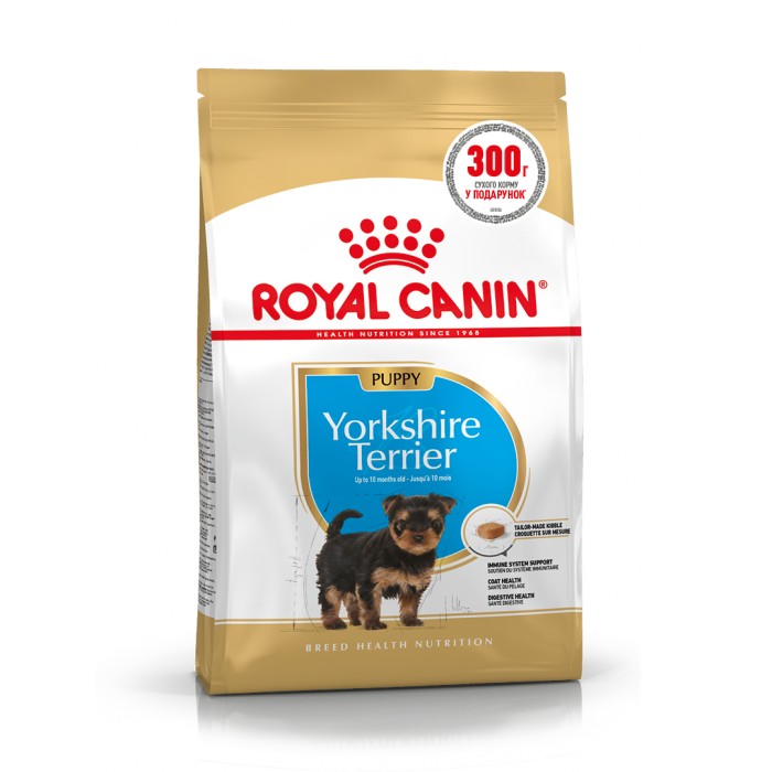 Акция // Royal Canin Yorkshire Puppy для щенков породы йоркширский терьер в возрасте до 10 месяцев, 1,2 кг + 0,3кг в подарок