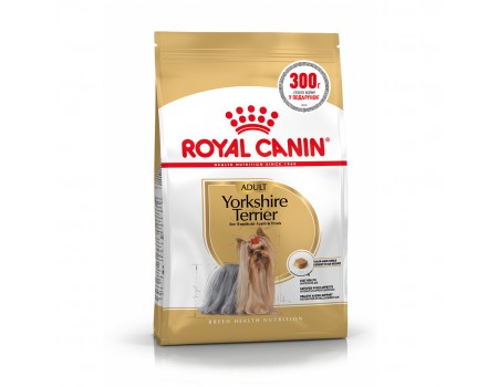Акция // Royal Canin Yorkshire Adult для собак породы йоркширский терьер в возрасте с 10 месяцев 1,2кг +0,3кг в подарок