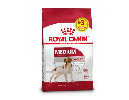 Royal Canin Medium Adult для дорослих собак середніх розмірів, 12+3 кг