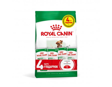 Акція // Сухий корм для дорослих собак ROYAL CANIN MINI ADULT 2кг + 4 паучі в подарунок