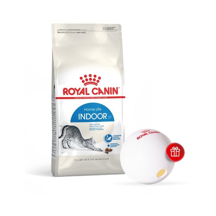 Набір: сухий корм для домашніх котів Royal Canin Indoor, 4 кг + диспенсер для корму