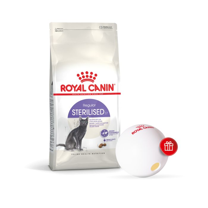Набір: сухий корм для стерилізованих котів Royal Canin Sterilised, 4 кг + диспенсер для корму