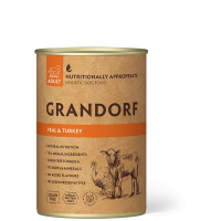 Вологий корм Grandorf, для дорослих собак, з телятиною та індичкою, 400 г