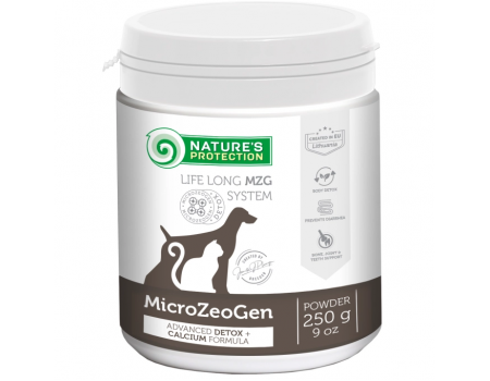 Добавка в рацион питания для собак и кошек Nature's Protection MicroZeoGen, с кальцием, 250 г