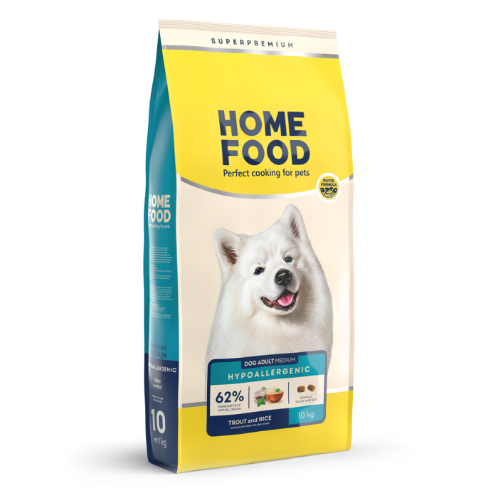 Home Food Корм DOG ADULT MEDIUM Гіпоалергенний «Форель з рисом» (10 кг)