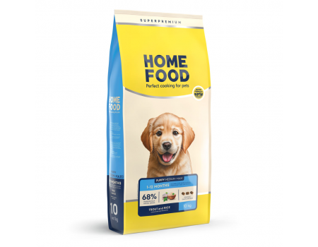 Home Food Корм PUPPY MEDIUM-MAXI Гіпоалергенний «Форель з рисом» (10 кг)