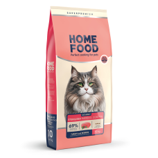 Сухий корм HOME FOOD ADULT Hairball control for sterilised, виведення шерсті зі шлунку, для стерилізованих, індичка та ягоди, 10 кг
