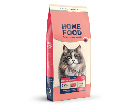 Home Food Корм CAT ADULT Hairball Control для стерилізованих "Індичка та ягоди" (10 кг)