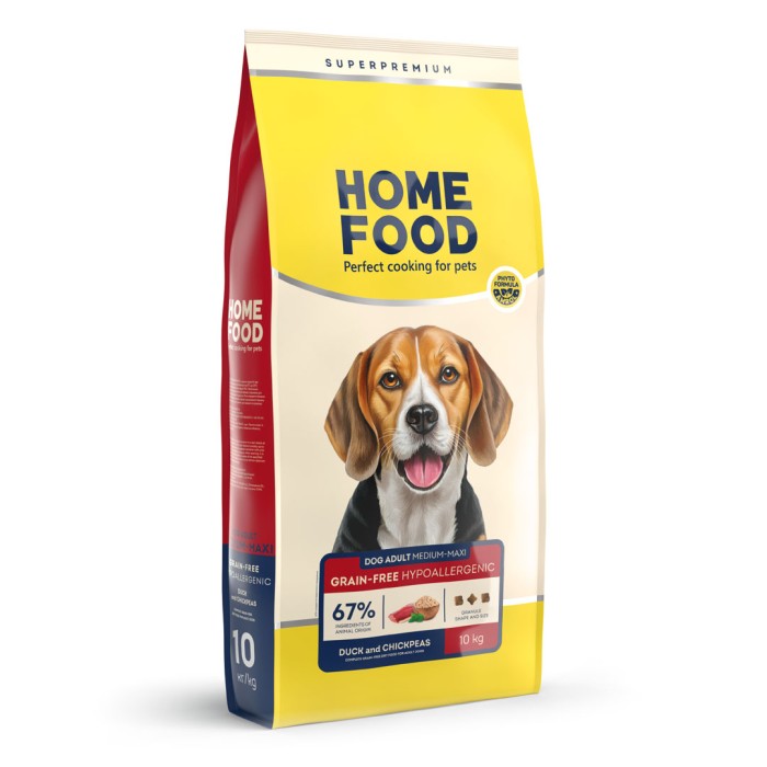 Home Food Корм DOG ADULT MEDIUM/MAXI Беззерновий гіпоалергенний «М'ясо качки з нутом» (10 кг)