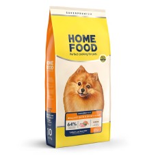 Сухий корм HOME FOOD ADULT MINI Healthy Skin And Shiny Coat, здорова шкіра та блиск шерсті собак малих порід. індичка та лосось, 10 кг