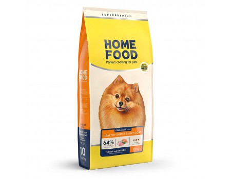 Home Food Корм DOG ADULT MINI Здорова шкіра та блиск шерсті «Індичка та лосось» (10 кг)