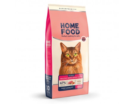 Home Food Корм CAT ADULT Здорова шкіра та блиск шерсті «Індичка та лосось» (10 кг)