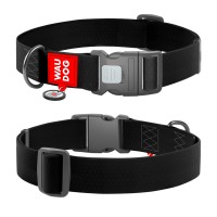 Ошейник для собак WAUDOG Waterproof с QR, водостойкий, XXL, Ш 4 см, Длин 46-70 см, черный