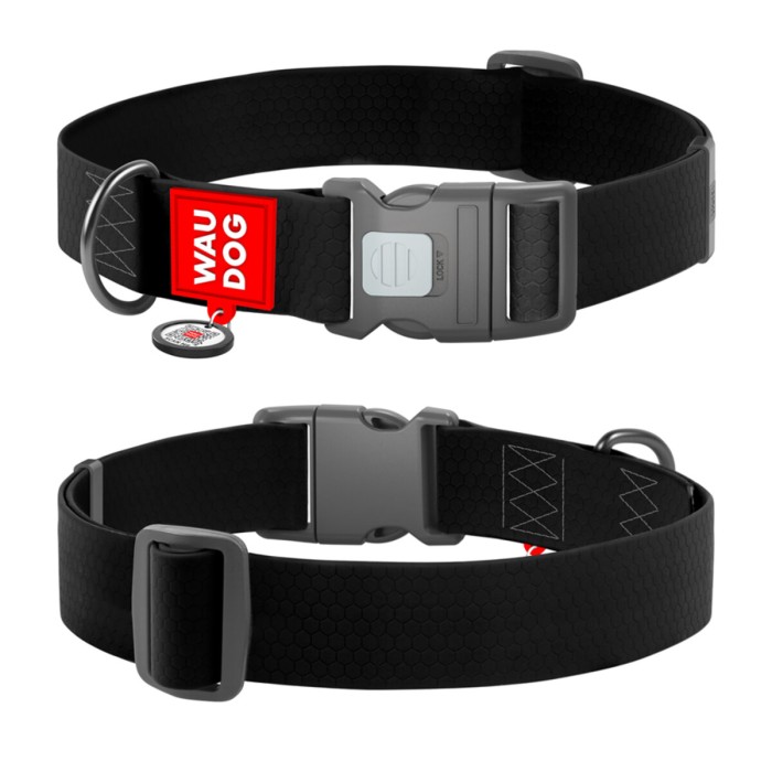 Нашийник для собак WAUDOG Waterproof з QR, водостійкий, XXL, Ш 4 см, Дов 46-70 см, чорний