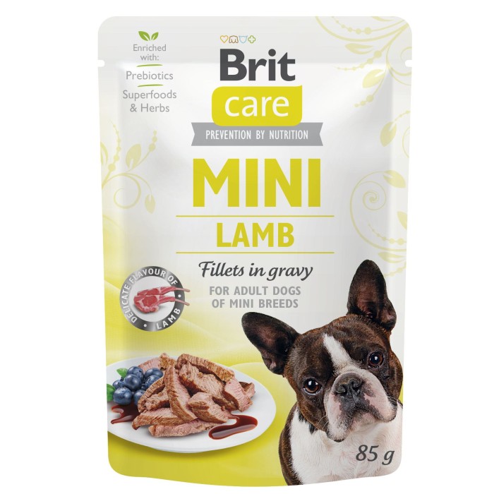 НАБІР Корм вологий Brit Care Mini pouch для собак філе в соусі ягня 85 г,  8шт