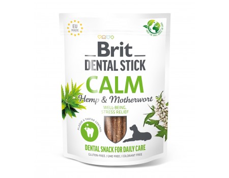 Ласощі для собак Brit Dental Stick Calm заспокійливі, конопля та пустирник, 7 шт, 251 г