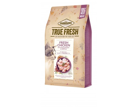 Сухой корм для взрослых кошек Carnilove True Fresh Cat Chicken с курицей, 4.8 кг