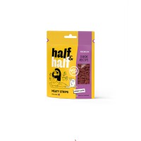 Лакомства для кошек Half&Half в форме мясных полосочек с уткой, 50 г