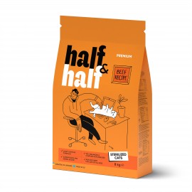 Корм сухий HalfHalf для стерилізованих котів із яловичиною 8 кг