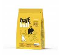 Корм сухой HalfHalf для взрослых кошек с говядиной 8 кг..