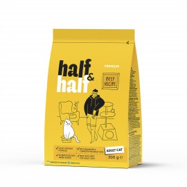 Корм сухий HalfHalf для дорослих котів із яловичиною 8 кг..