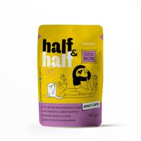 Корм влажный Half&Half для взрослых кошек, кусочки с уткой в соусе в форме пауча, 100 г
