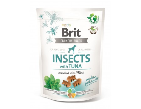 Лакомства для собак Brit Care Dog Crunchy Cracker Insects with Tuna для свежести дыхания насекомые, тунец и мята, 200 г