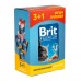 Набір паучів "3+1" для котів Brit Premium Cat pouch з лососем і фореллю,  4 х 100г