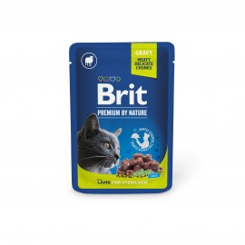 Влажный корм Brit Premium Cat pouch для стерилизованных кошек, ягнятин..