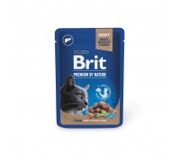 Влажный корм Brit Premium Cat pouch для стерилизованных кошек, печень,..
