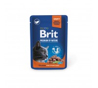 Влажный корм Brit Premium Cat pouch для стерилизованных кошек, лосось,..
