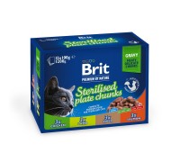 Влажный корм Brit Premium Cat Набор паучей семейная тарелка для стерил..